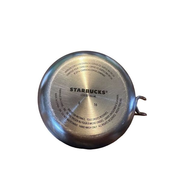 Starbucks Gatherings Mug Silver Metal Stainless Steel Camping Wire Cup 12oz  dis - Picture 2 of 4